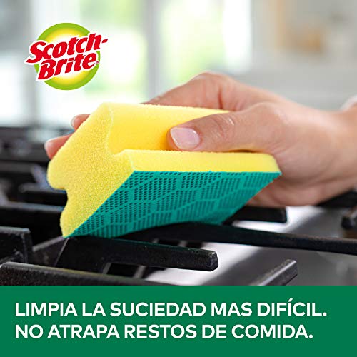 Scotch-Brite Estropajo exfoliante, 16 esponjas por paquete - Elimina rápidamente los restos incrustados