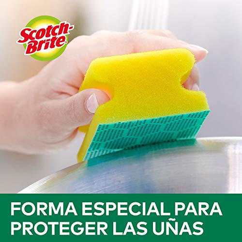 Scotch-Brite Estropajo exfoliante, 16 esponjas por paquete - Elimina rápidamente los restos incrustados