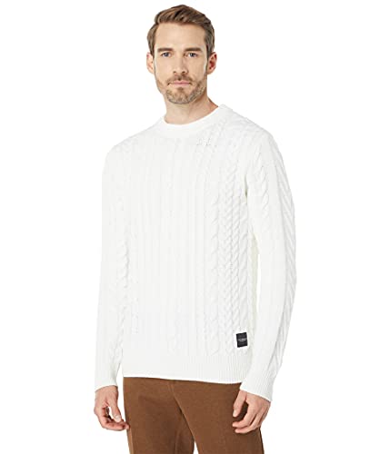 Scotch & Soda Seasonal Monsanto - Tirador de cuello redondo, Blanco crudo, Large