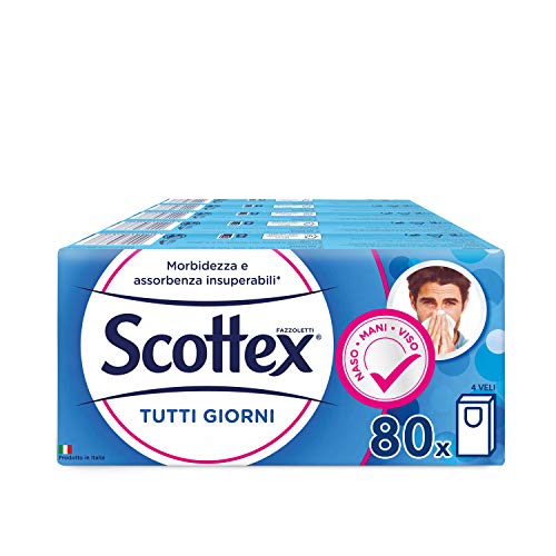 Scottex - Pañuelos todos los días, 10 paquetes de 8 paquetes - 1880 g