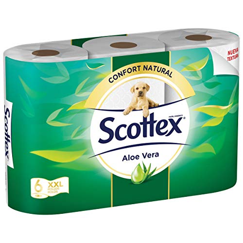 SCOTTEX papel higiénico aloe vera paquete 6 uds