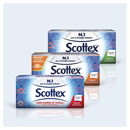 Scottex Servilletas de un solo velo para ahorrar espacio, 10 paquetes de 288 servilletas – 80 g