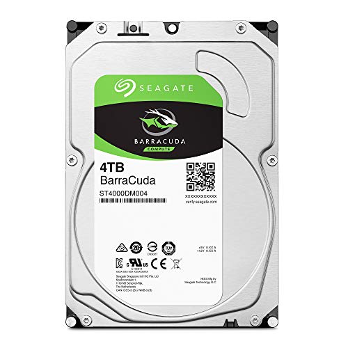 Seagate BarraCuda, 4 TB, Disco duro interno, HDD, 3,5", SATA 6 GB/s, 5400 RPM, caché de 256 MB para ordenador de sobremesa y PC (ST4000DM004)