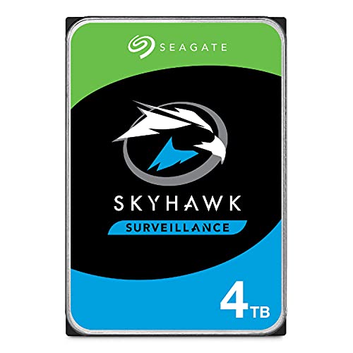 Seagate SkyHawk, 4 TB, Disco Duro Interno De Video, 3,5", SATA 6.GB/s, Caché de 64 MB, DVR, Sistema de Cámaras de Seguridad NVR, 3 años servicios Rescue internos, FFP (ST4000VXZ07)