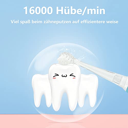 SEAGO SG-513 Cepillo Electrico Infantil y Bebe 0 a 3 Años, Cepillos de Dientes Electricos Niños Infantiles con LED Luces, 2 min Temporizador inteligente, 4 Cabezales Intercambiables (Azul)