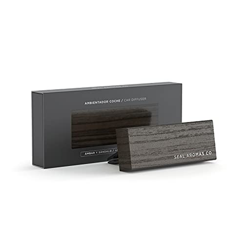 SEAL AROMAS - Ambientador Difusor de Coche Rejilla [ ÁMBAR SÁNDALO ] 6 ml | Fragancia Enriquecedora para el Viaje Car Diffuser