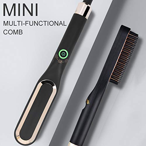 Secador de pelo eléctrico, peine para alisar la barba, peine para el cabello para hombres con calefacción peine para alisar la barba eléctrico cepillo multifuncional para alisar la barba(EU)