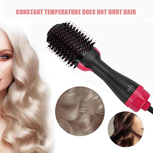 Secador de pelo eléctrico peine, secador de pelo cepillo de aire caliente, secador de pelo cepillo secador de pelo multifuncional peine de soplado alisador de pelo ajustable rizador de pelo secador