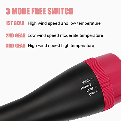 Secador de pelo eléctrico peine, secador de pelo cepillo de aire caliente, secador de pelo cepillo secador de pelo multifuncional peine de soplado alisador de pelo ajustable rizador de pelo secador