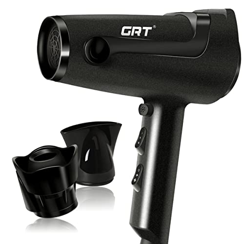 Secador de Pelo Iónico 2000 W, Ligero Secador Pelo de Pie con Boquilla Giratoria de 360 ​​° , 2 Velocidades, 3 Configuraciones de calor, Secador Pelo para Salón en Casa y Viajes (Negro - Soporte)