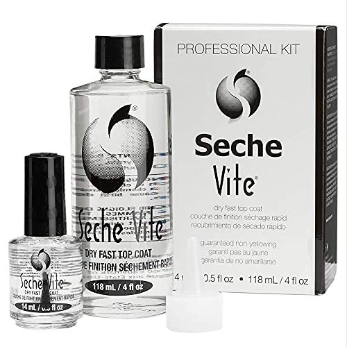 Seche Vite Dry Fast Top Coat High Shine Professional Kit 15ml & 120ml Refill