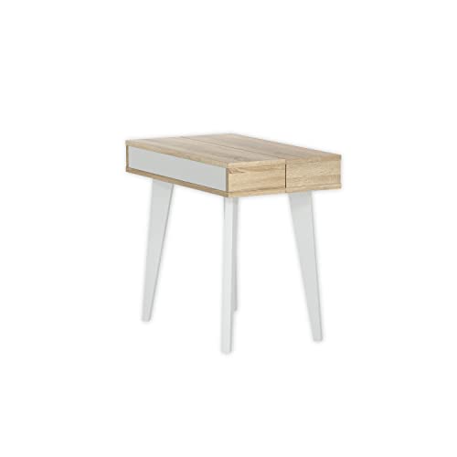 SelectionHome - Mesa de Comedor, Salon, Consola Extensible, Modelo Nordic, Acabado en Color Blanco Mate y Roble Cepillado, Medidas: 54/305 cm (Largo) x 90 cm (Ancho) x 79 cm (Alto)
