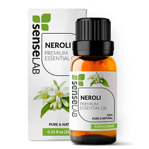 SenseLAB Aceite Esencial de Neroli - Aceite de Neroli Natural 100 % Puro de Grado Terapéutico para Difusor de Aromaterapia - Aceite para el Cuidado de la Piel - Aceite Relajante y Calmante (10 ml)