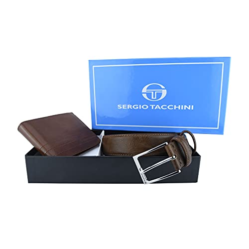 SERGIO TACCHINI Caja regalo para hombre, cinturón reversible y cartera de piel