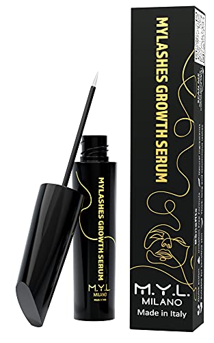 Sérum de Crecimiento de Pestañas M.Y.L. con Ácido Hialurónico y Células Madre Naturales Sérum de Pestañas Efectivo con Tratamiento Voluminizador y Espesante de Cejas Hecho en Italy - Ebook incluido