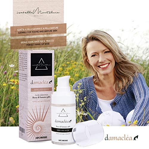 Sérum facial para contorno de ojos 98% baba de caracol y ácido hialurónico 30 ml día y noche antiarrugas antienvejecimiento nutritivo eficaz contra acné cicatrices, manchas, estrías, Made in Italy