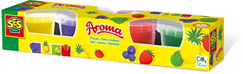 SES Creative 4 x 90 g Plastilina con aroma 4 x 90 g, color lila/gelb/grün/rot (468) , color/modelo surtido