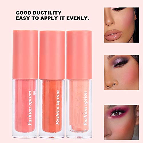 Set de colorete líquido para mejillas de 3 colores, maquillaje de rubor facial Efecto de rubor natural, sensación transpirable, rubor de color puro, aspecto natural, acabado húmedo, rubor facial miner