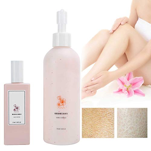 Set de perfume de loción corporal, loción corporal nutritiva hidratante y niebla de fragancia fina, set de perfume refrescante floral afrutado (250ml + 25ml)