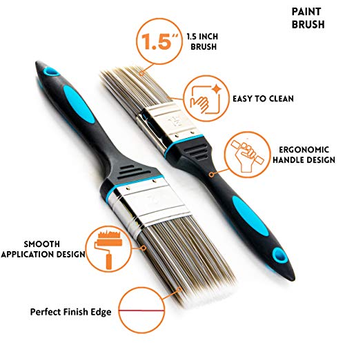 Set Definitivo de Rodillos Pintura – Rodillos para Paredes y Techos, Bandeja y Brochas Pintura, Minirrodillos, Recambio de Rodillo – Set Completo de Herramientas Bricolaje para Decoración del Hogar