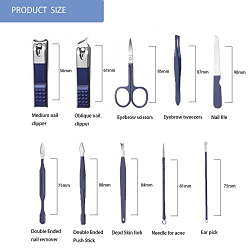 Set Manicura,Set de 10 Piezas para Manicura y Pedicura,Cortauñas Profesional,Tijeras de uñas Profesionales Manicura Kit,Cortaúñas de Acero Inoxidable Grooming Kit