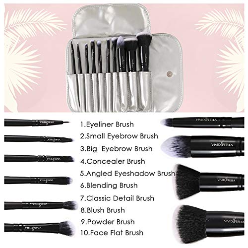 Sets de Brochas Brochas Maquillaje 10 Piezas Oro Rosa Pinceles de Base Cerdas Sintéticas Premium Kit de Cepillo Brochas de Maquillaje Baratas