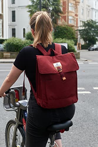 SEVENTEEN LONDON - Mochila Moderna y Elegante 'Ilford' en Rojo en Estilo Mochila computadora portátil de hasta 13"