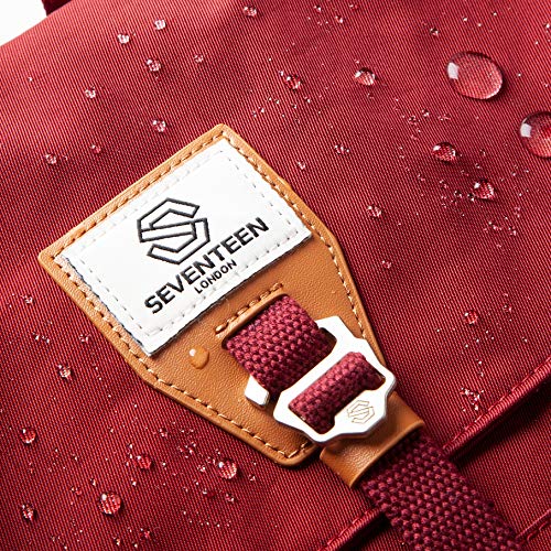 SEVENTEEN LONDON - Mochila Moderna y Elegante 'Ilford' en Rojo en Estilo Mochila computadora portátil de hasta 13"