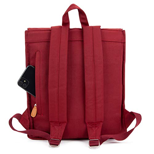 SEVENTEEN LONDON - Mochila Moderna y Elegante 'Ilford' en Rojo en Estilo Mochila computadora portátil de hasta 13"
