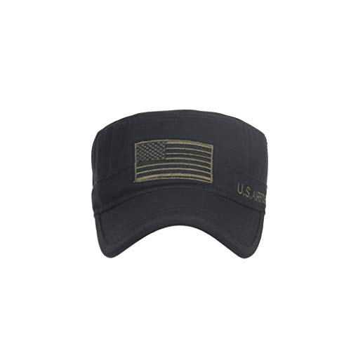 SEWORLD Bandera Americana Tapa Plana Militar Tapa Exterior sombrilla Casual Sombrero Gorra