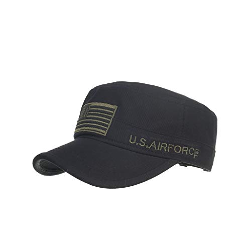 SEWORLD Bandera Americana Tapa Plana Militar Tapa Exterior sombrilla Casual Sombrero Gorra