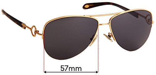 SFX - Lentes de repuesto para gafas de sol compatibles con Tiffany & Co TF 3046 57 mm (no polarizadas SFX Edge Blue Mirror Black Par)