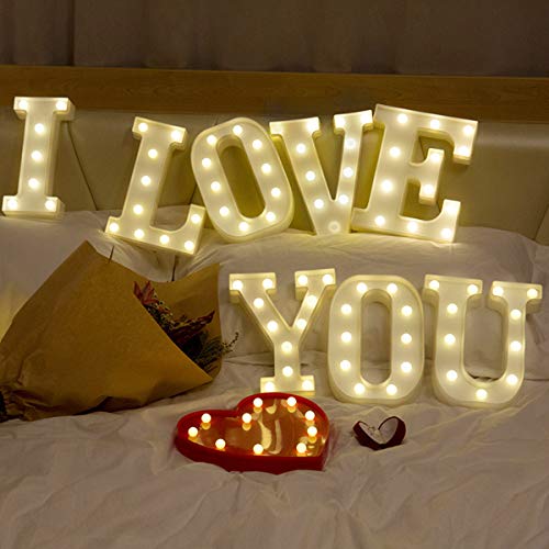 SH-RuiDu Direct Store Luces de Letras LED, 26 Letras del Alfabeto inglés LED Luces Decorativas (L)