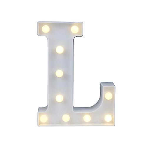 SH-RuiDu Direct Store Luces de Letras LED, 26 Letras del Alfabeto inglés LED Luces Decorativas (L)