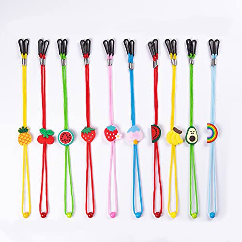 SHAIFER 10 Cordones para Mascarillas Niños - Sujeta Mascarillas con Bonitos Diseños Infantiles, Niñas, Niños - Salvaorejas para Mascarillas