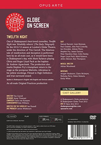 SHAKESPEARE: Twelfth Night (Globe Theatre, 2012) [Alemania] [DVD]