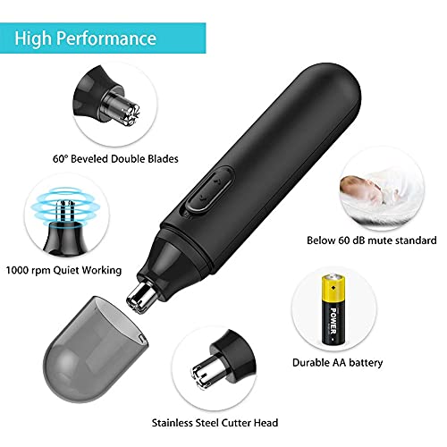 Sharpeners Cortadora de Pelo de Nariz de 2 uds, cortadora de Cejas Profesional eléctrica para Orejas, depiladora Impermeable para Hombres, Mujeres, Peluquero con Cuchillas de Doble Filo