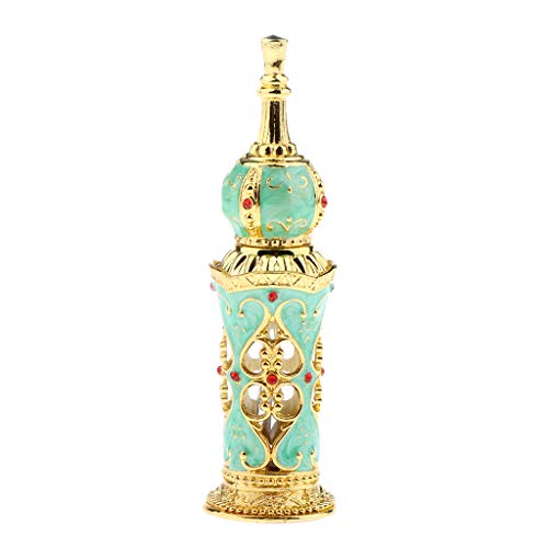 Sharplace Recargable Botella de Perfume Vacío Envase de Estilo Antiguo Antiguo Recipientes Cosméticos Jar - Verde