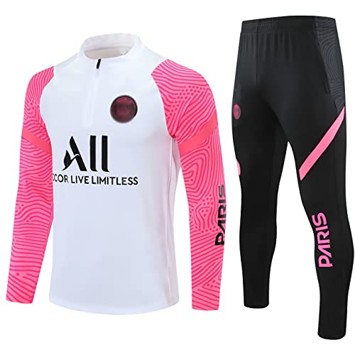 SHCOOCY Chándales de fútbol Portugal para hombre, chándal de entrenamiento de fútbol para club de fútbol PṢG chándal de manga larga para adultos Paris, primavera y otoño unisex (Blanco 6, x_l)
