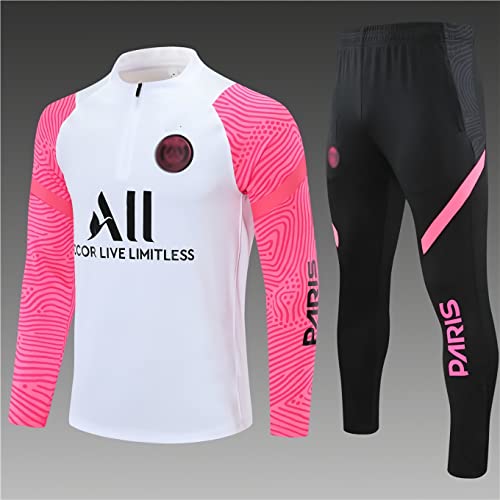 SHCOOCY Chándales de fútbol Portugal para hombre, chándal de entrenamiento de fútbol para club de fútbol PṢG chándal de manga larga para adultos Paris, primavera y otoño unisex (Blanco 6, x_l)