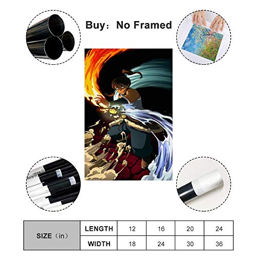 SHEFEI Póster de la leyenda de Korra para teléfono celular, impresión artística de pared, póster moderno para decoración de dormitorio familiar, 50 x 75 cm