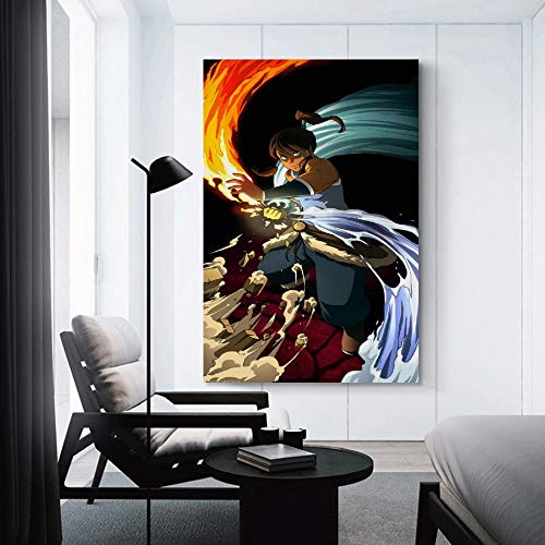 SHEFEI Póster de la leyenda de Korra para teléfono celular, impresión artística de pared, póster moderno para decoración de dormitorio familiar, 50 x 75 cm