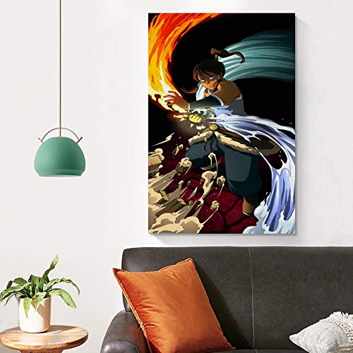 SHEFEI Póster de la leyenda de Korra para teléfono celular, impresión artística de pared, póster moderno para decoración de dormitorio familiar, 50 x 75 cm