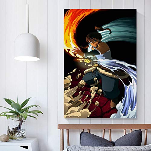 SHEFEI Póster de la leyenda de Korra para teléfono celular, impresión artística de pared, póster moderno para decoración de dormitorio familiar, 50 x 75 cm