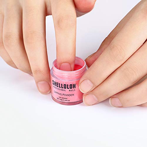 Shelloloh Uñas en Polvo de Inmersión de 12 Colores, Kit de Polvos de Inmersión de Color Verde Violeta Roja, Uñas Francesas para Principiante Bricolaje en Casa o el Salón de Manicura, 10g Cada Pieza