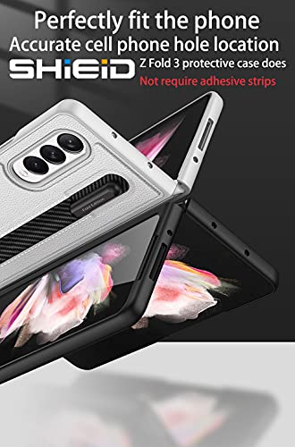 SHIEID Funda para Samsung Galaxy Z Fold 3 5G, Estuche para teléfono con Estuche S para lápices, Pantalla Plegable Carcasa para Samsung Z Fold 3 5G-Mist Gold