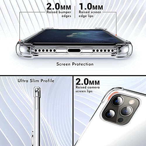 Shields Up Funda Transparente para iPhone 13 Pro MAX, Funda iPhone 13 Pro MAX con Soporte de Anillo Giratorio de 360 Grados y Tarjetero, Estuche Transparente de TPU a Prueba de Golpes -Transparente