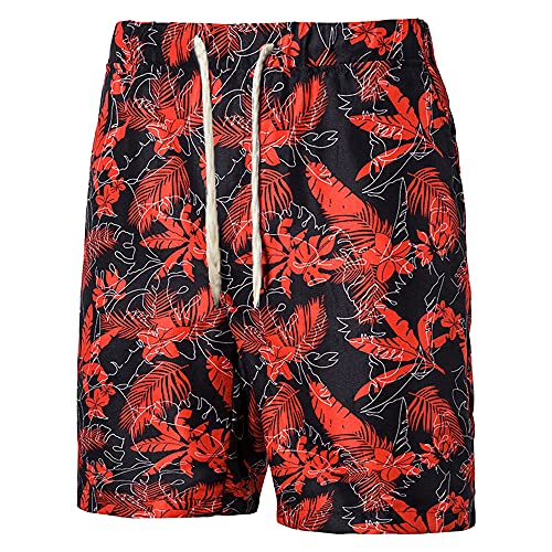 Shirts Shorts Hombres Transpirable Slim Fit Estampado Personalidad Hombres Conjunto Botones Vintage Tapeta con Cordones Hombres Manga Corta Sport Kent Collar Hombres Conjunto Playa B-B014 3XL