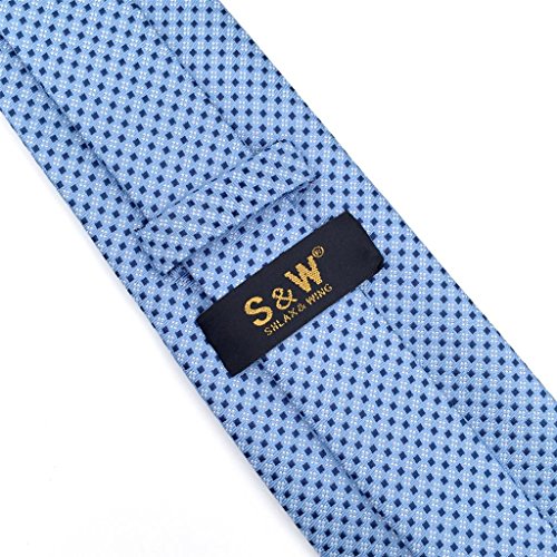 shlax&wing S&W Herren Krawatte Gemelos y Tie Einstecktücher Azul Puntos Classic 147cm