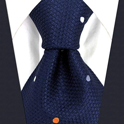 shlax&wing S&W Herren Ties Krawatte Navy Puntos Classic 147cm